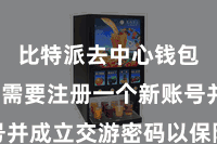 比特派去中心钱包  用户需要注册一个新账号并成立交游密码以保险账户安全