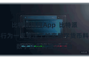 比特派钱包App  比特派钱包中心行为一家专注于加密数字货币料理的平台