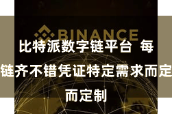 比特派数字链平台  每条链齐不错凭证特定需求而定制